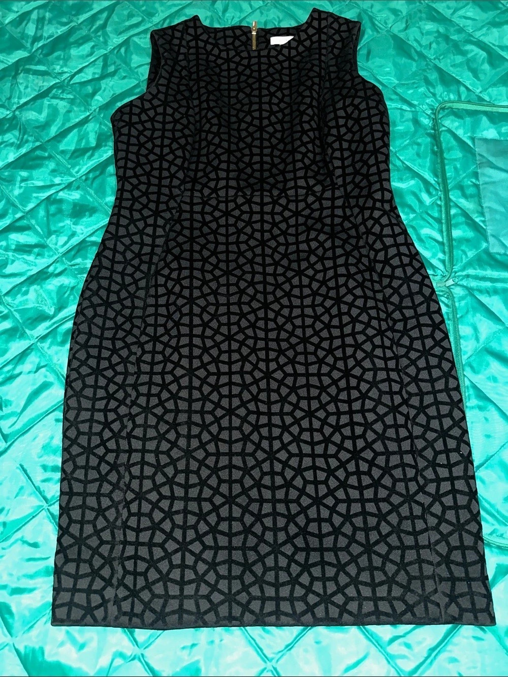 Calvin Klein Geometric Mini Dress in Black & Gray Size 14